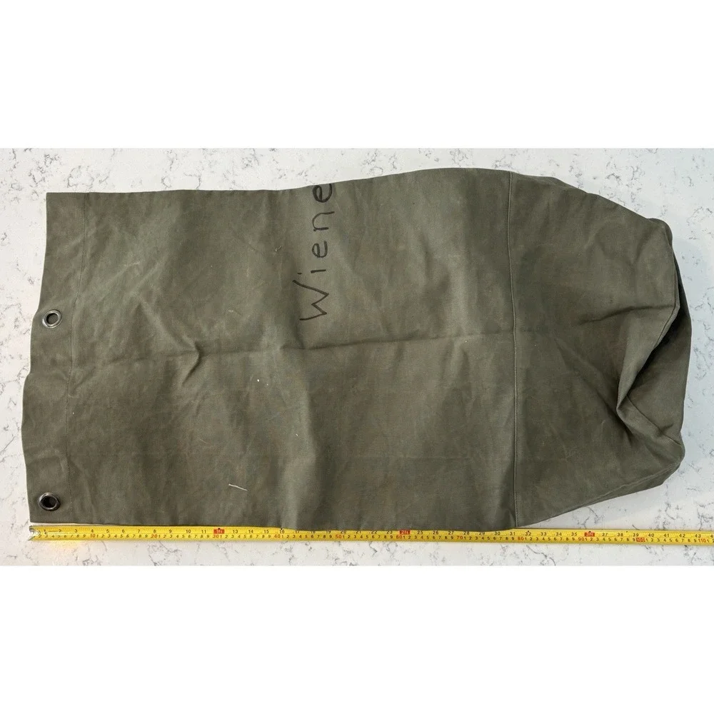 Vintage‎ Olive Green Duffel Bag Military Issue Duck Canvas Army US Duffle JAPAN